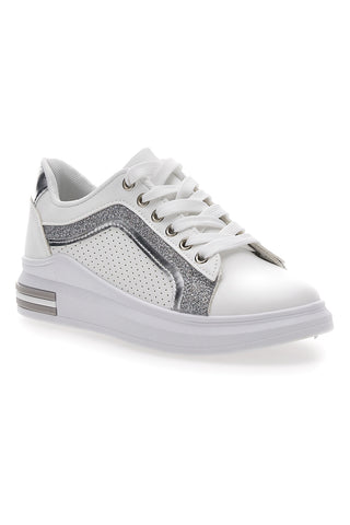 Sneakers Bianche e Argento Prima Riga 435