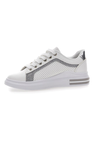 Sneakers Bianche e Argento Prima Riga 435