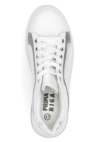 Sneakers Bianche e Argento Prima Riga 435