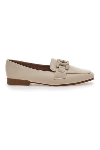 Beigefarbener Loafer mit Ton-Su-Ton-Klammer First Lady 401