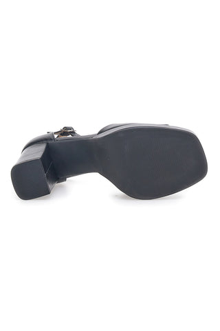 Sandali con tacco a Blocco Neri First Lady 414