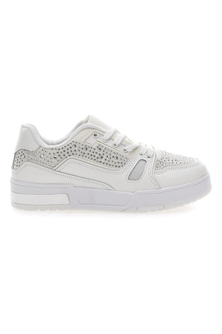Sneakers Bianche con Strass Me & Me 820