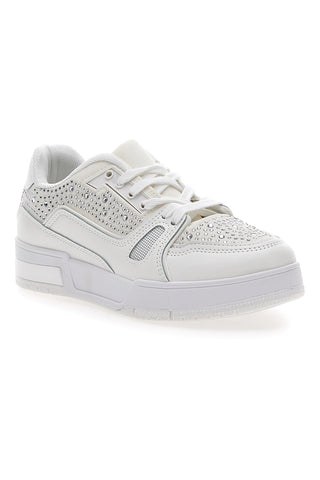 Sneakers Bianche con Strass Me & Me 820