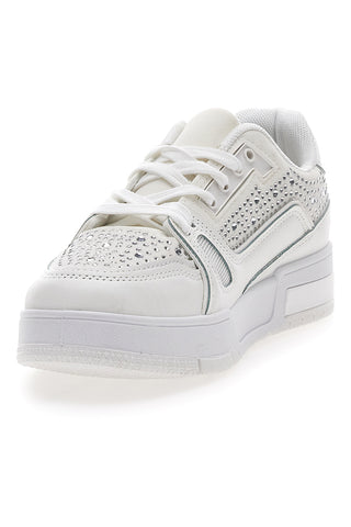 Sneakers Bianche con Strass Me & Me 820