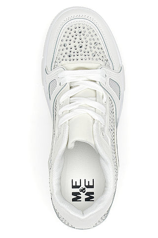 Sneakers Bianche con Strass Me & Me 820