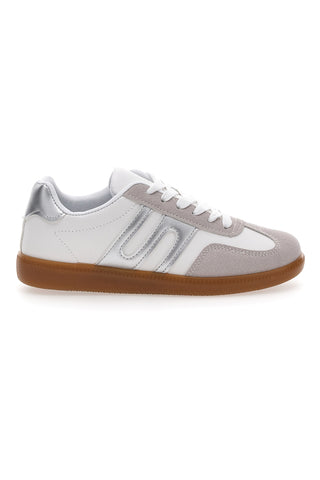 Sneakers Bianche Con Dettagli Argento Me & Me 809