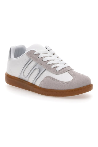 Weiße Sneakers mit silbernen Details Me & Me 809