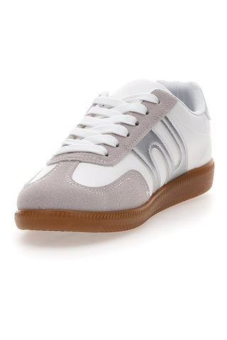 Weiße Sneakers mit silbernen Details Me & Me 809