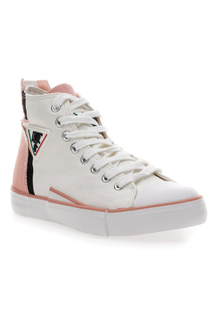 Sneakers Mid Cut in Tela Bianche Leone 41