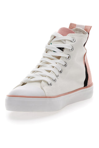 Sneakers Mid Cut in Tela Bianche Leone 41