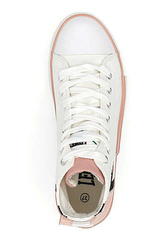 Sneakers Mid Cut in Tela Bianche Leone 41