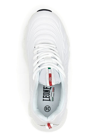 Sneakers Bianche Con Lacci Leone W0498