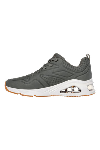 Olivgrüne Turnschuhe Skechers Tres-Air Uno Ah-mazing