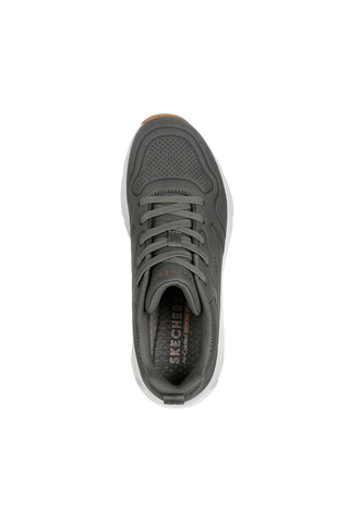 Olivgrüne Turnschuhe Skechers Tres-Air Uno Ah-mazing