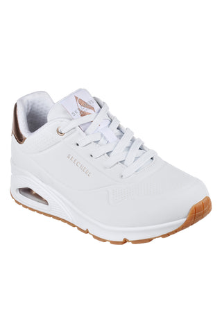 Weiße Sneakers mit SKECHERS UNO GOLDEN AIR-Plattform