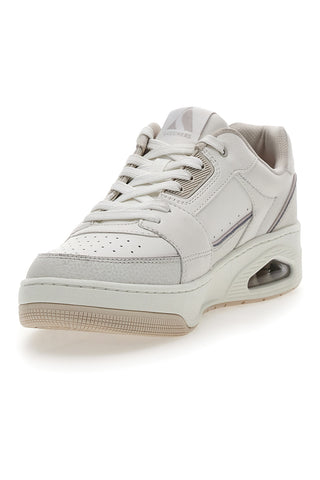 Beige-weiße Skechers Street Uno Sneakers – Courted Style