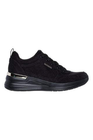 Schwarze Sneakers mit weißer Plateausohle SKECHERS BILLION 2 PRISSY N PLUSH