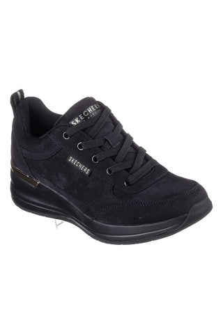 Schwarze Sneakers mit weißer Plateausohle SKECHERS BILLION 2 PRISSY N PLUSH