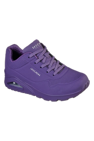 Lila luftgekühlte Skechers Uno-Stand on Air Sneakers