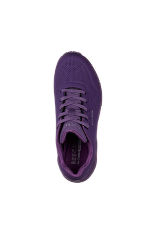 Lila luftgekühlte Skechers Uno-Stand on Air Sneakers