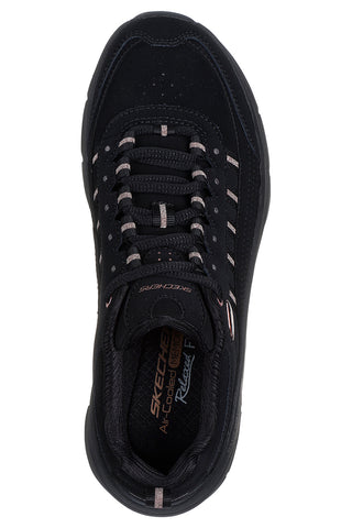 Schwarze SKECHERS D'LUX WALKER 2.0 GOLDEN STEP Sneakers mit Glitzerdetails