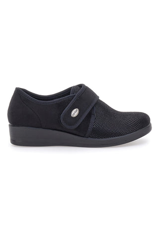 Schwarze Hausschuhe mit Klettverschluss FLY FLOT 38865