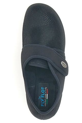Schwarze Hausschuhe mit Klettverschluss FLY FLOT 38865