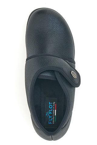 Pantofole nere chiuse con velcro FLY FLOT 38862