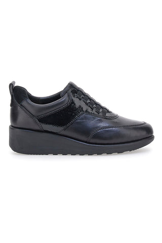 Schwarze Schnürschuhe mit elastischen Schnürsenkeln PLOCADI 22473