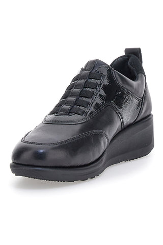 Schwarze Schnürschuhe mit elastischen Schnürsenkeln PLOCADI 22473