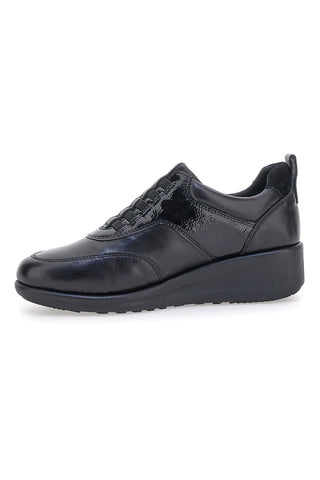 Schwarze Schnürschuhe mit elastischen Schnürsenkeln PLOCADI 22473