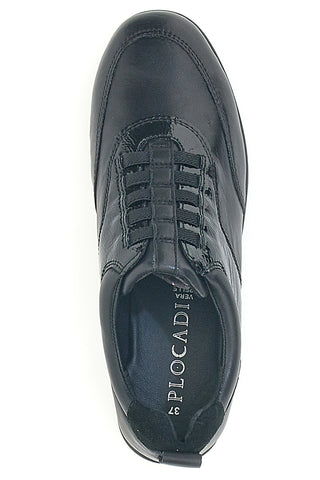 Schwarze Schnürschuhe mit elastischen Schnürsenkeln PLOCADI 22473