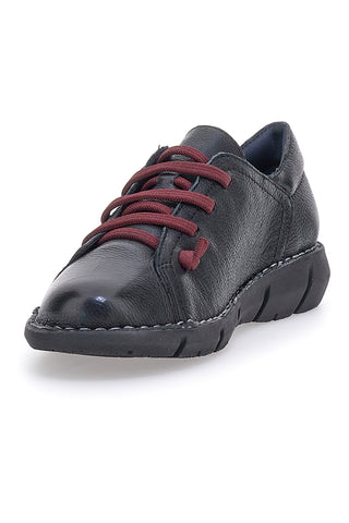 Plocadi 11613 Schwarze Schnürschuhe aus echtem Leder