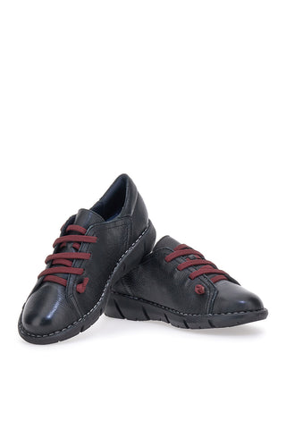 Plocadi 11613 Schwarze Schnürschuhe aus echtem Leder