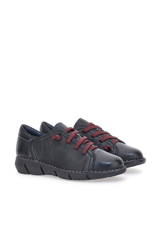 Plocadi 11613 Schwarze Schnürschuhe aus echtem Leder