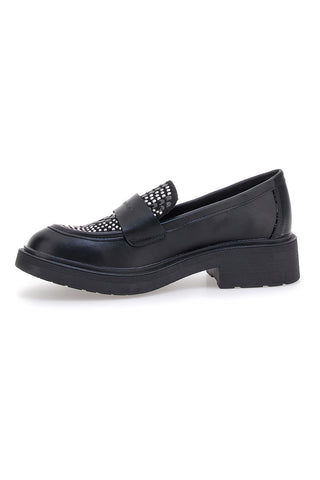 Schwarze Slipper mit Perlen und Diamanten am Obermaterial GIANMARCO VENTURI MO0321