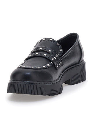 Mocassino Nero Con Borchie Gianmarco Venturi 0322