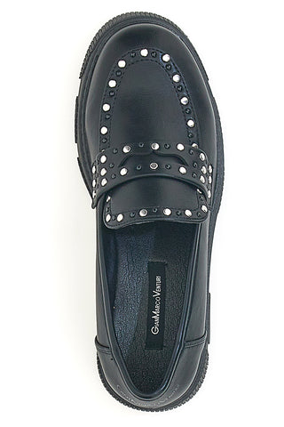 Mocassino Nero Con Borchie Gianmarco Venturi 0322