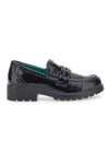 Schwarze vegane Mokassins mit Glanzeffekt ECO BIO J528246