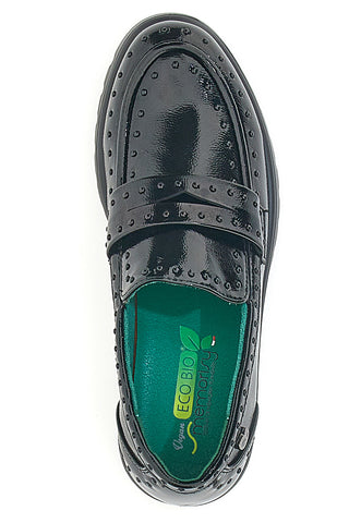 Mocassini neri Vegan effetto lucido ECO BIO J528246