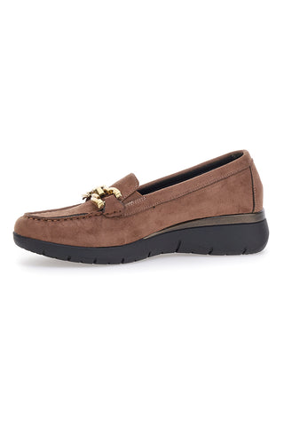Mocassini Marroni Effetto Suede Con Catenina INBLU IC020042