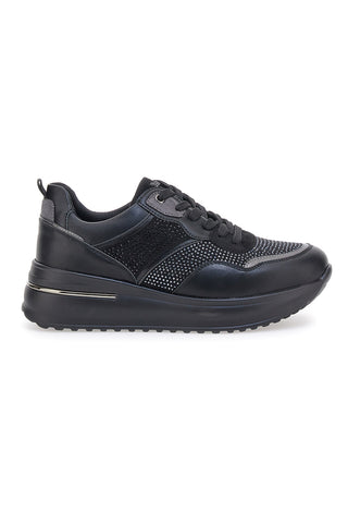 Schwarze Sneakers mit Inblu-Strasssteinen IN397014