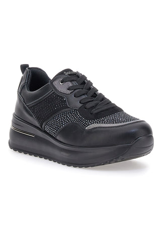 Schwarze Sneakers mit Inblu-Strasssteinen IN397014