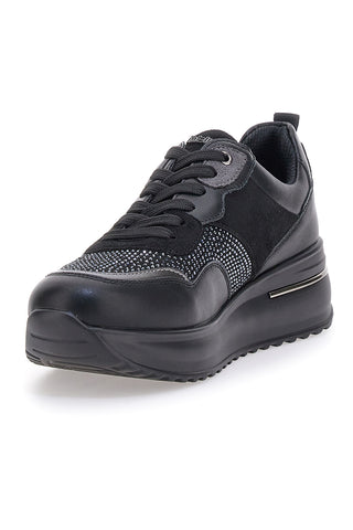 Schwarze Sneakers mit Inblu-Strasssteinen IN397014