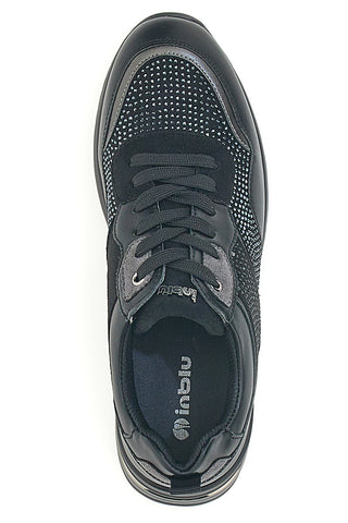 Schwarze Sneakers mit Inblu-Strasssteinen IN397014