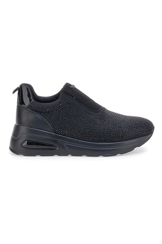 Schwarze Slip-On-Sneaker mit Glitzer INBLU IN385014