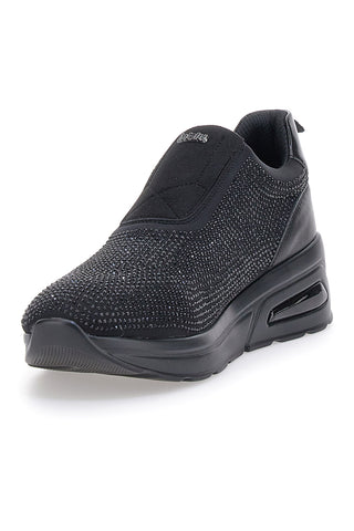 Schwarze Slip-On-Sneaker mit Glitzer INBLU IN385014
