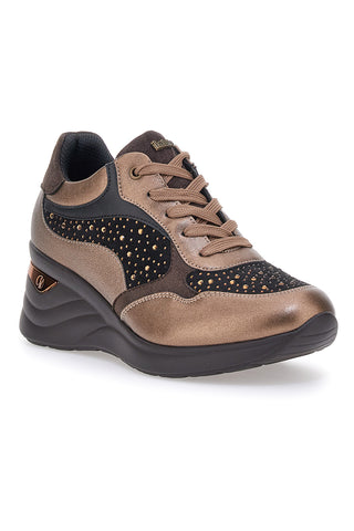 Bronzene Sneakers mit Inblu-Strasssteinen IN401019