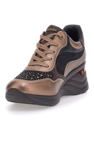 Bronzene Sneakers mit Inblu-Strasssteinen IN401019