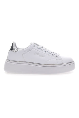 Weiße Sneakers mit Plateau COTTON BELT LONDON